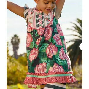 Matilda Jane Brilliant Daydream All Abloom Pink Roses Floral Dress Girls Sz 4